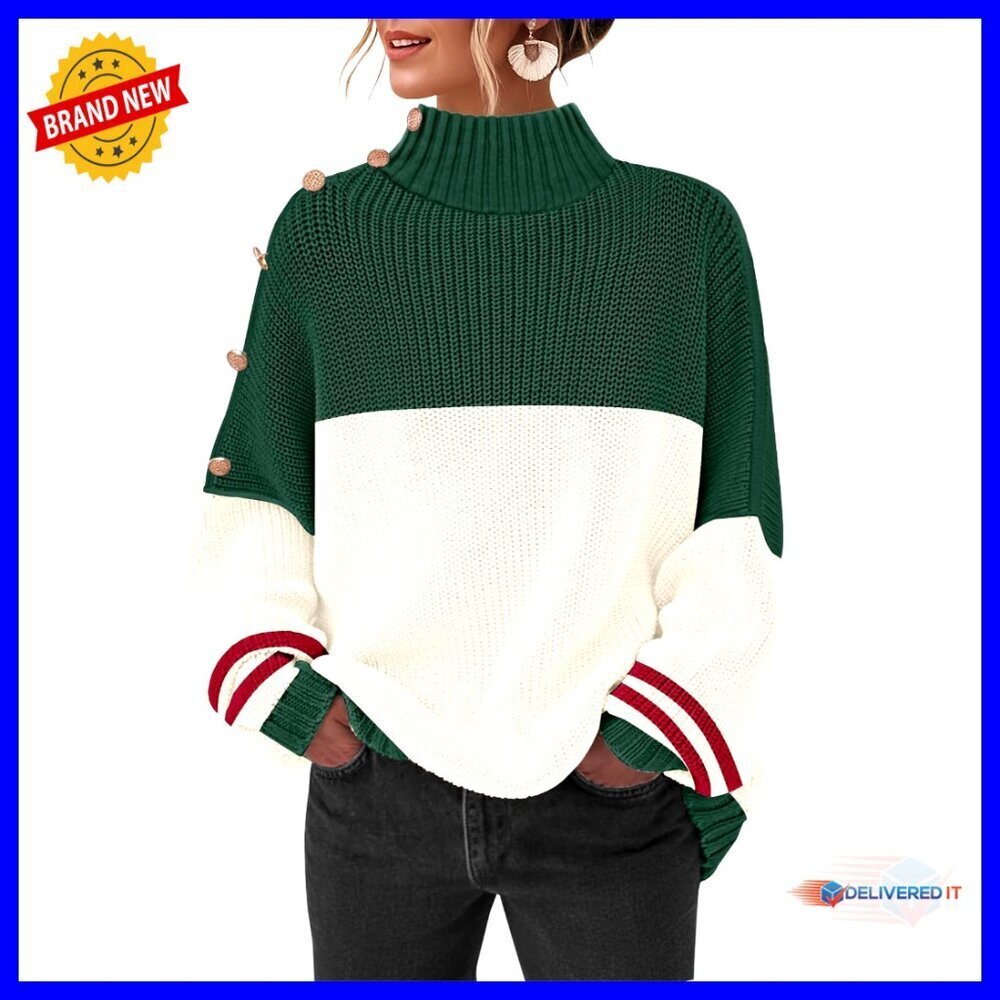 Oversized Turtleneck Pullover Sweater Women's Winter Knit Casual Chic Minimal
